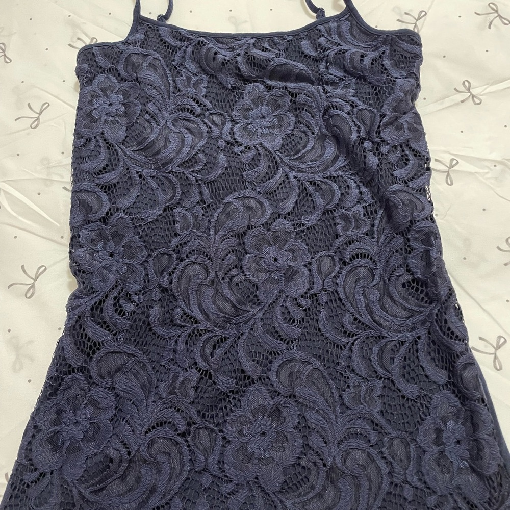 Elegant Navy Lace Dress